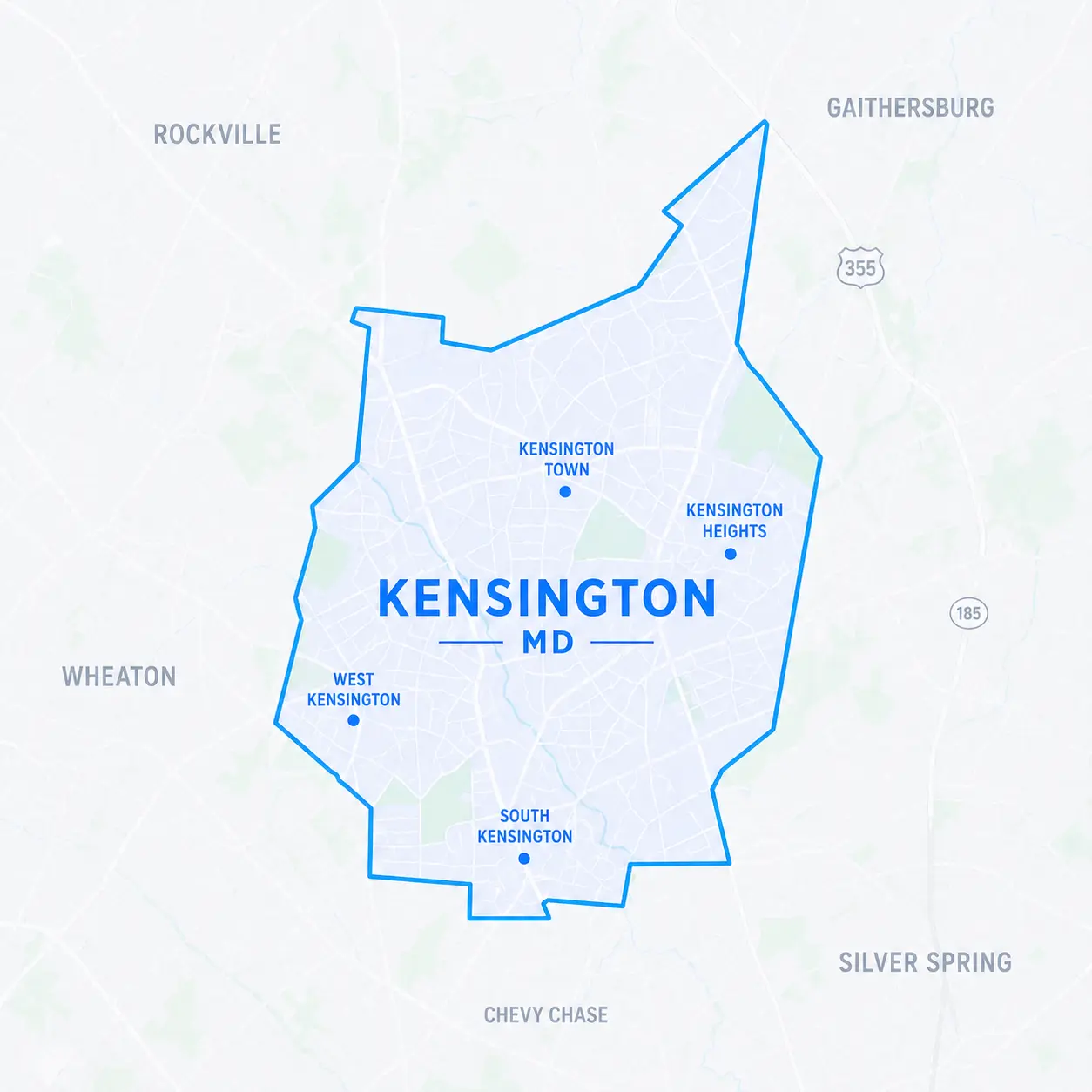 map of kensington and neighborhoods